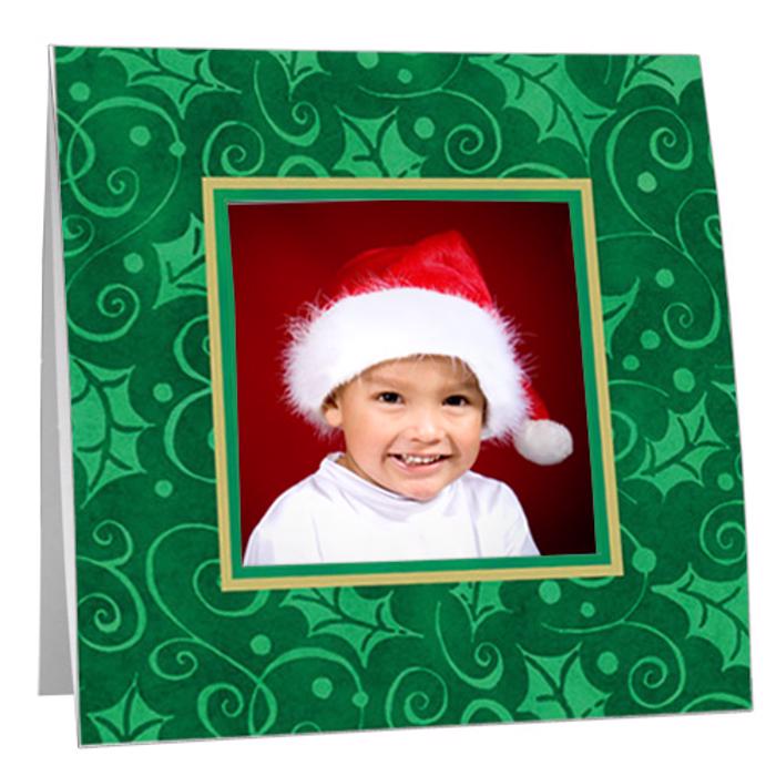 Christmas Holly Swirl Paper Polaroid Frame