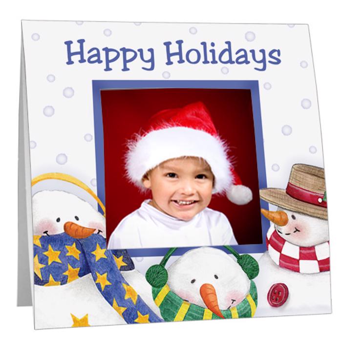 Holiday Snowmen Paper Polaroid Frame
