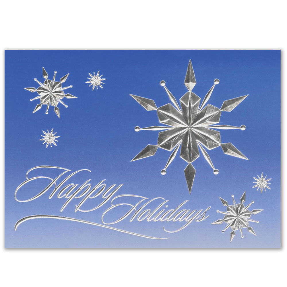 Raised Relief Snowflakes Holiday Greeting Card