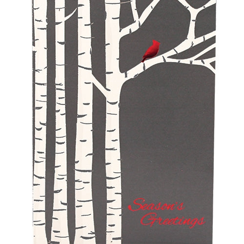 Cardinal in the Birch Holiday Greeting Card