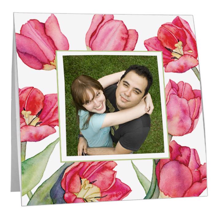 Spring Tulip Flowers Paper Polaroid Frame