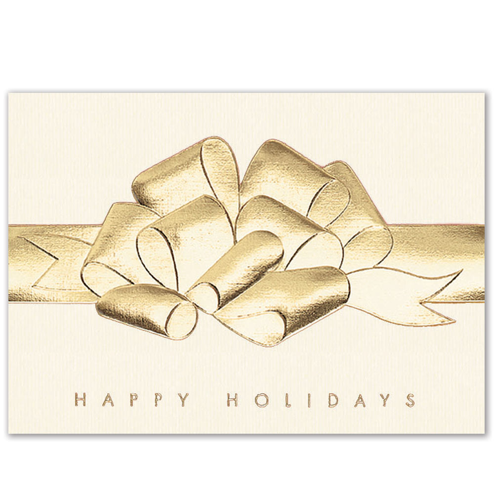 Raised Foil Bow Holiday Greeting Card