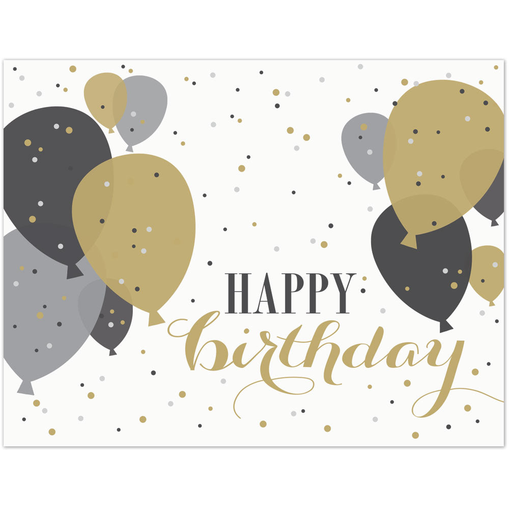 Gold Balloons Birthday Card