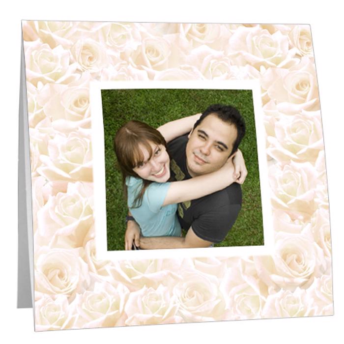 Cream Roses Paper Polaroid Frame