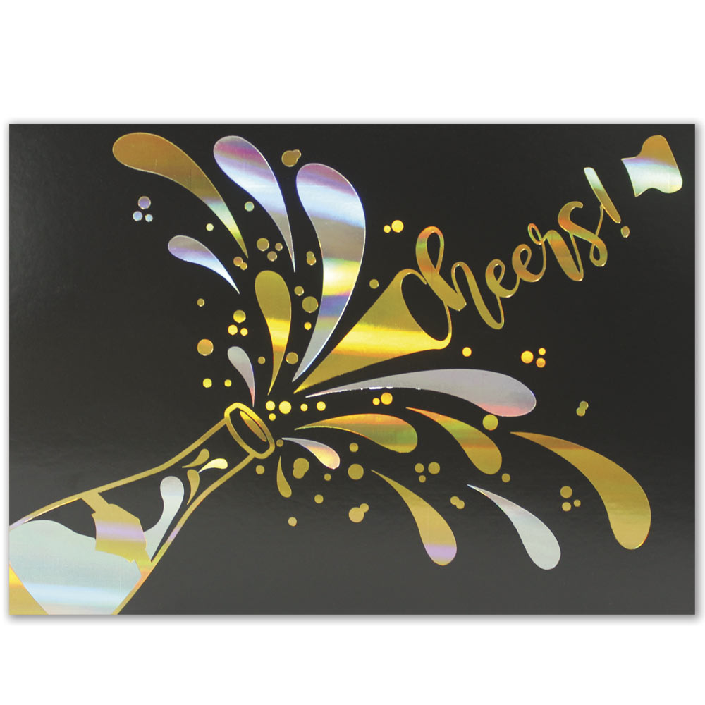 Cheers Holiday Greeting Card – Gold