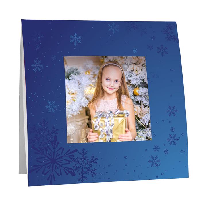 Blue Snowflakes Paper Polaroid Frame
