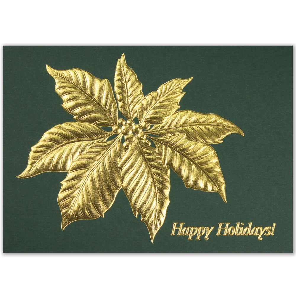 Poinsettia Leaf Holiday Greeting Card