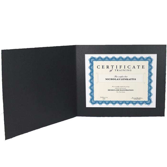 Contemporary Black Certificate Folders