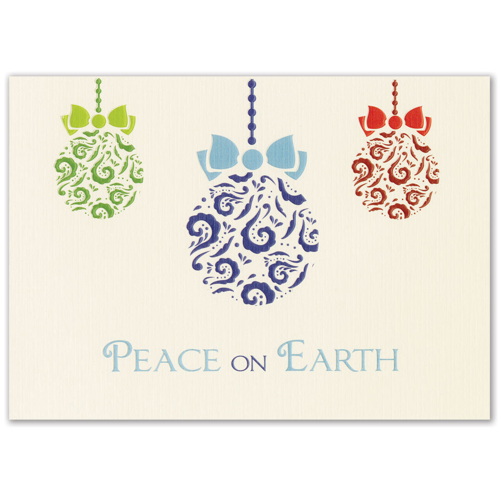 Embossed Ornaments Holiday Greeting Card