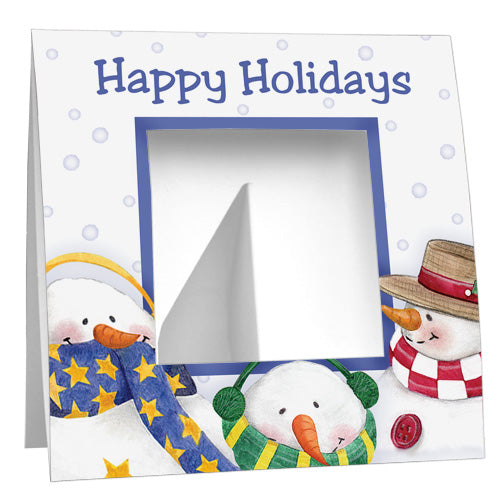 Holiday Snowmen Paper Polaroid Frame