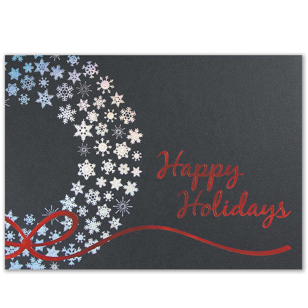 Silver Snowflakes Holiday Greeting Card
