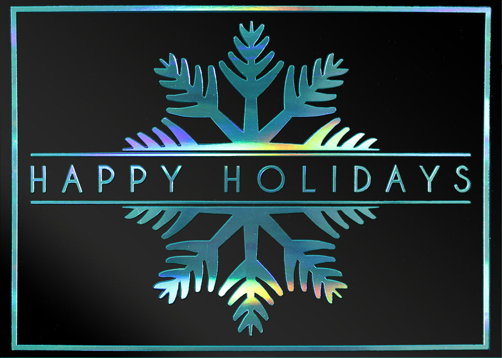 Blue Snowflake Holiday Greeting Card