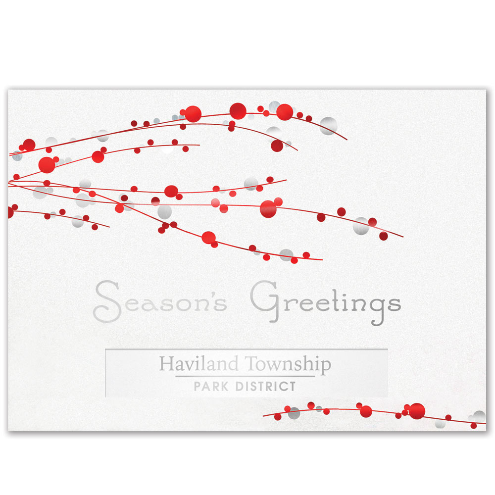 Red Berry Branches Holiday Greeting Card