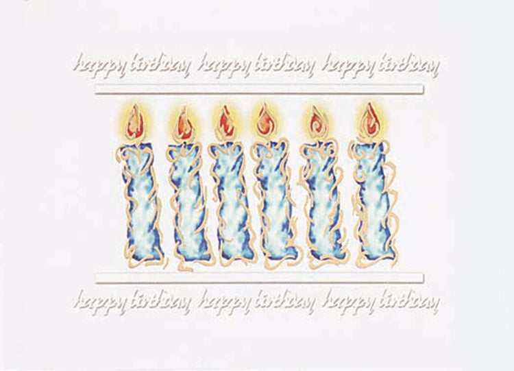 Blue Birthday Candles Greeting Card