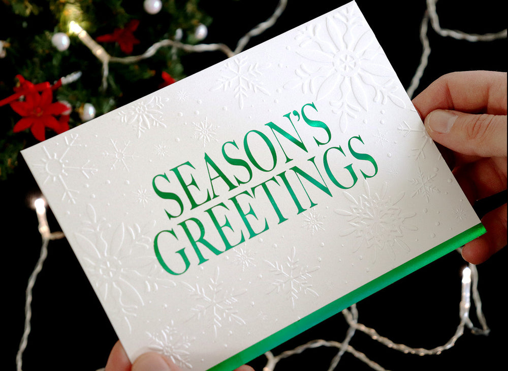 Shimmering Snowflakes Holiday Greeting Card