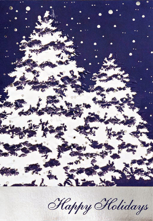 Snow Covered Trees Holiday Greeting Card