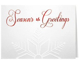 Red Embossed Snowflake Holiday Greeting Card