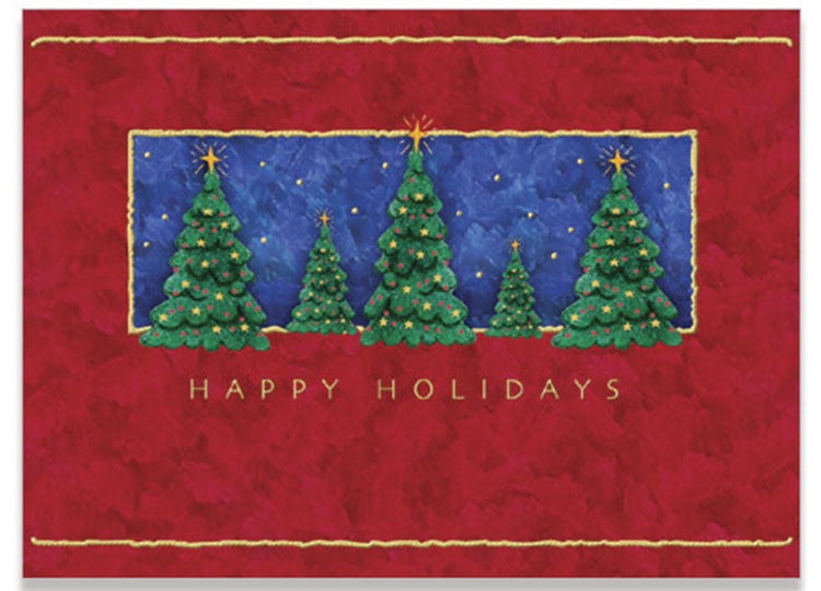 Holiday Trees, Starry Night Greeting Card