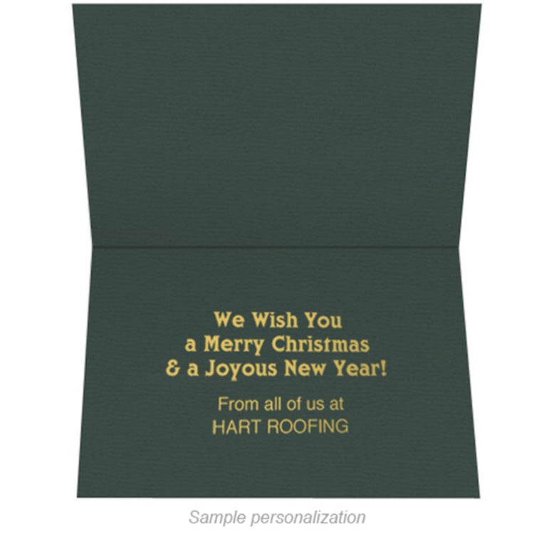Green Joy Wreath Holiday Greeting Card