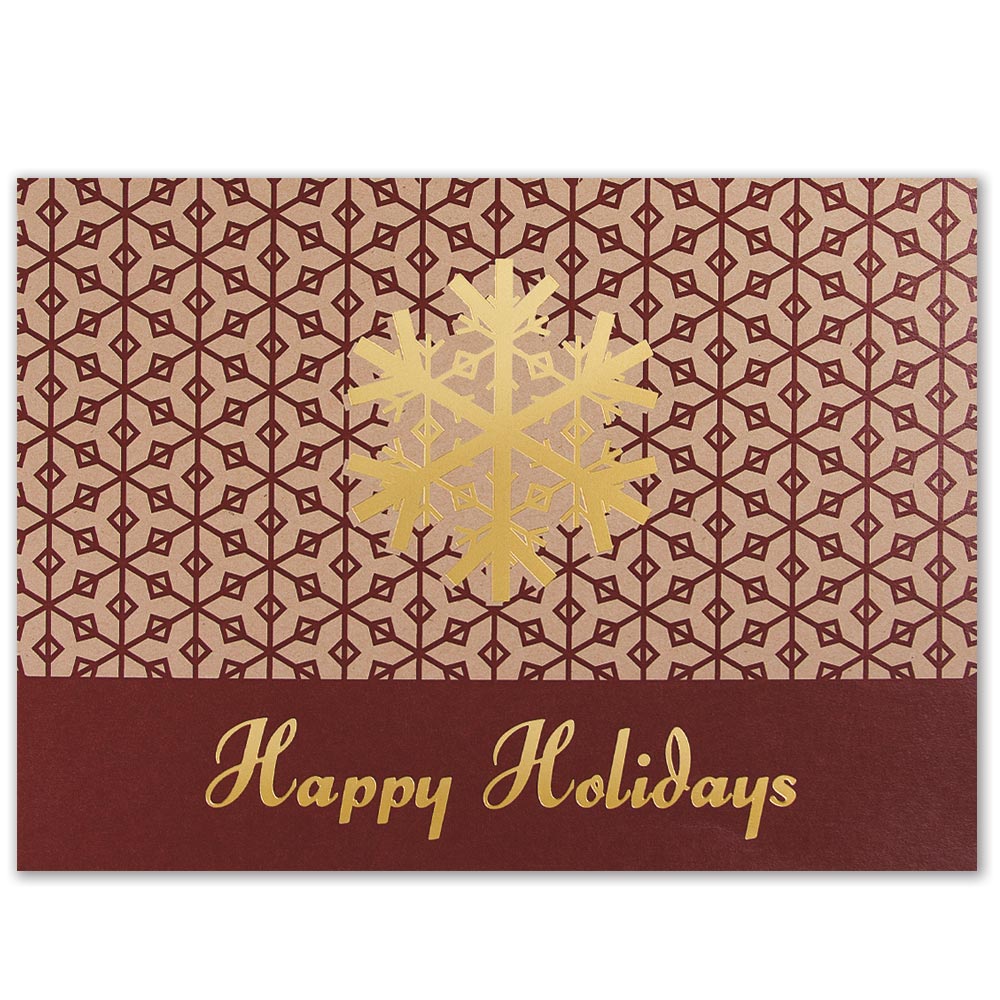 Gold Snowflake Holiday Greeting Card