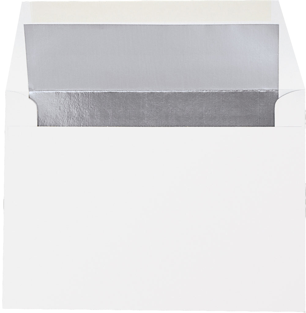 Silver Christmas Ribbon Greeting Card