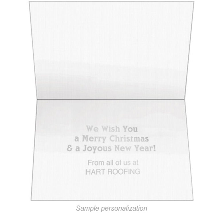 Silver Christmas Ribbon Greeting Card