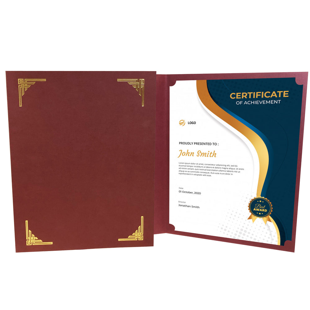 Burgundy Art Deco Certificate Holder