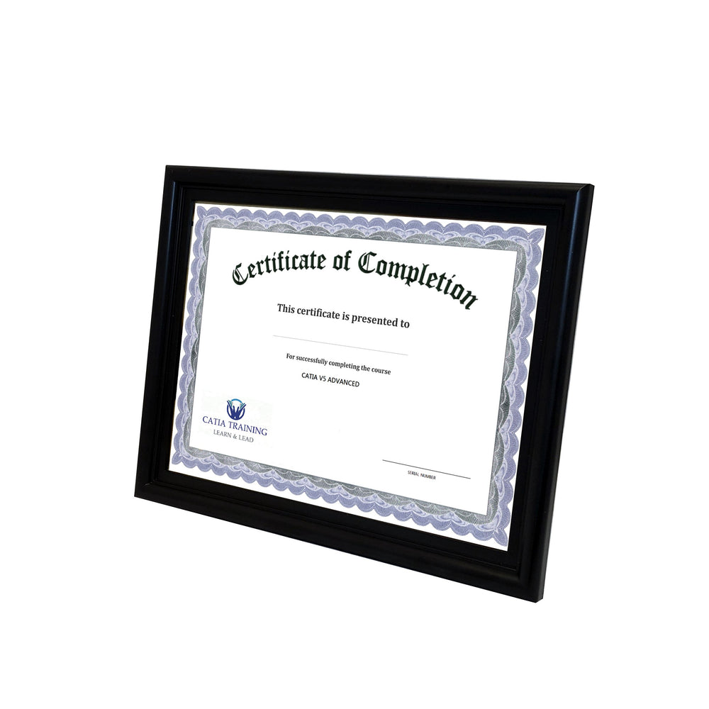 8.5x11 Black plastic Bullnose Certificate Frame