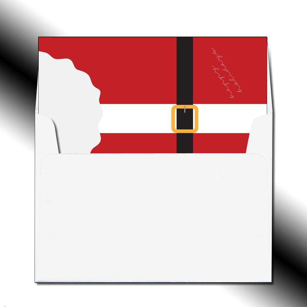 Folded Santa's Buckle Greeting Card