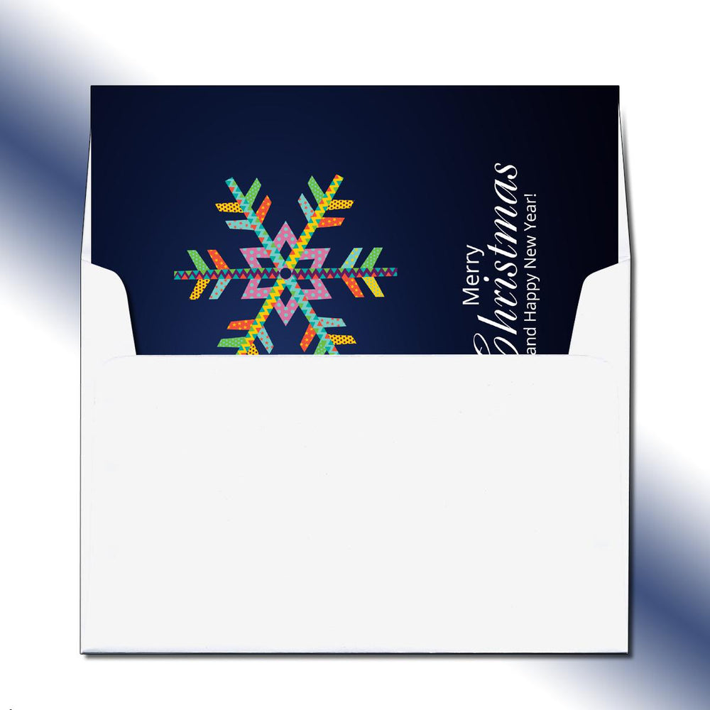 Folded Colorful Snowflake Greeting Card
