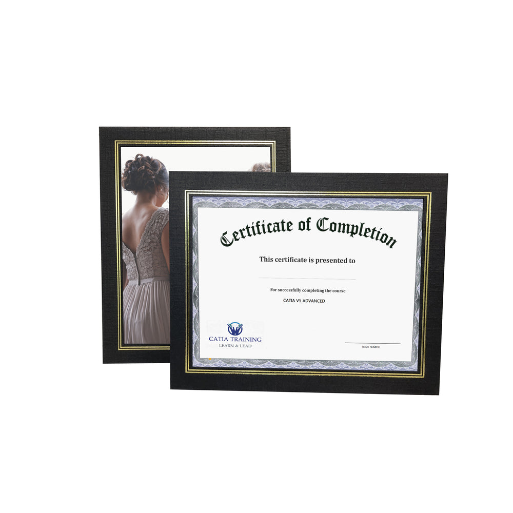 8.5x11 black Enviro Certificate Easels with gold trim