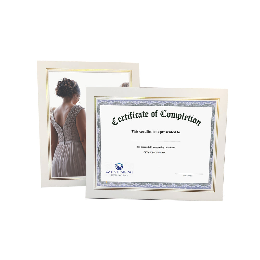8.5x11 white Enviro Certificate Easels with gold trim