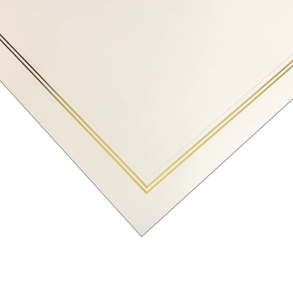 Corner of 8.5x11 white Enviro Certificate Easels with gold trim