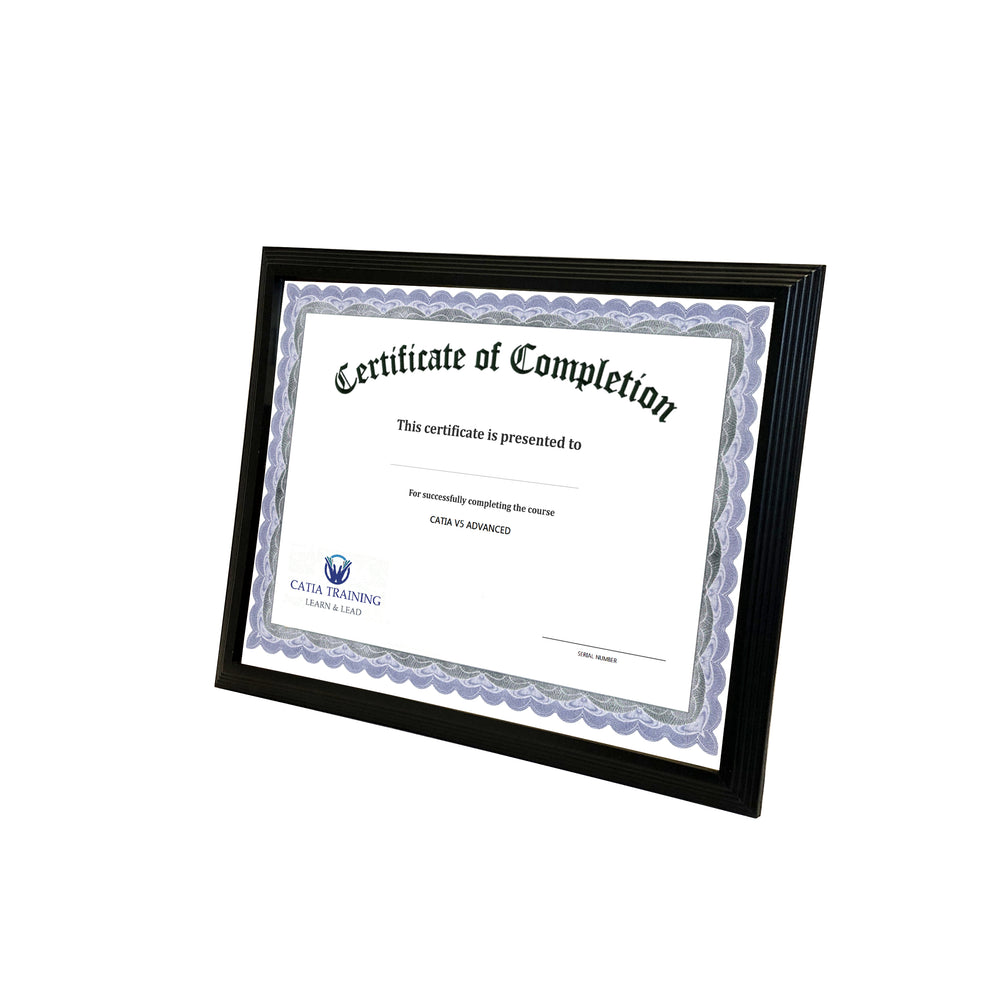 8.5x11 Black plastic Pyramid Certificate Frame