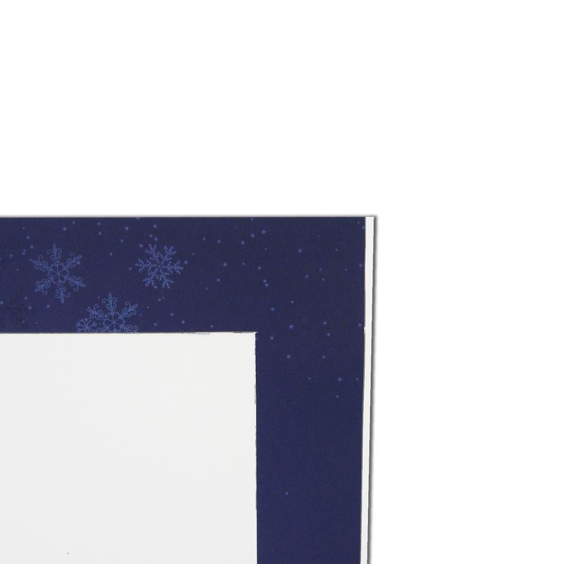 Christmas Snowflakes Folder frames with blue trim