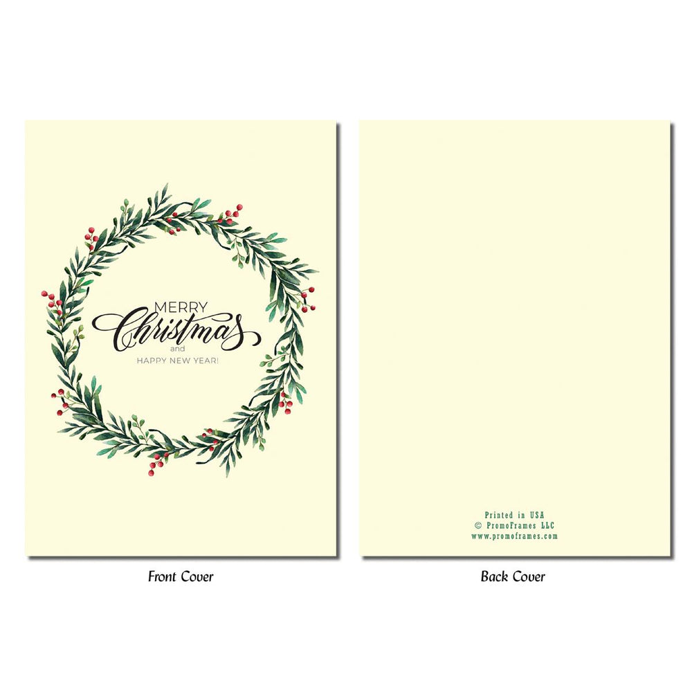 Front and back of Wreath Greeting Card