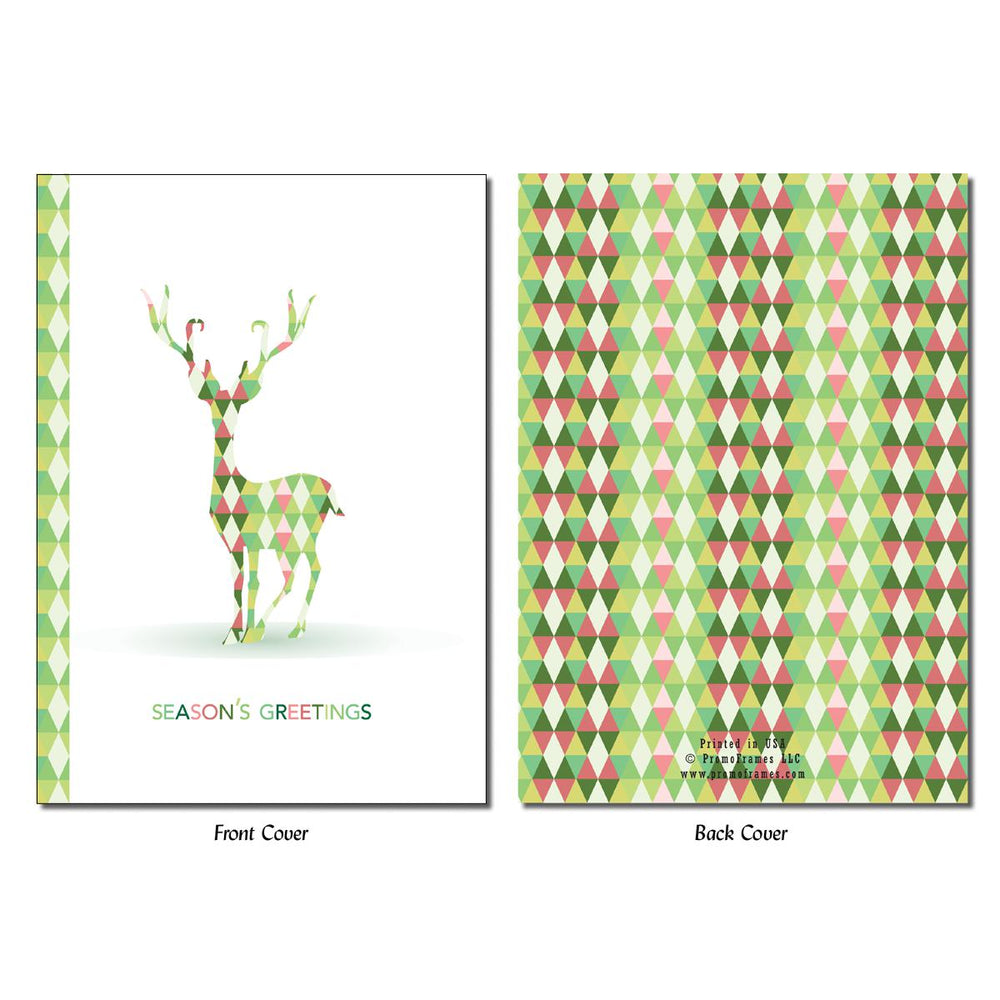 Front and back of Modern Reindeer Photo Insert Card