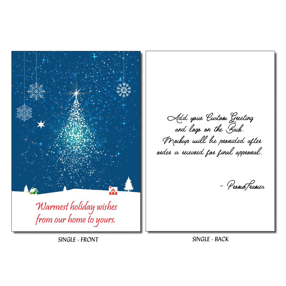 Front and back of Starry Tree Greeting Card