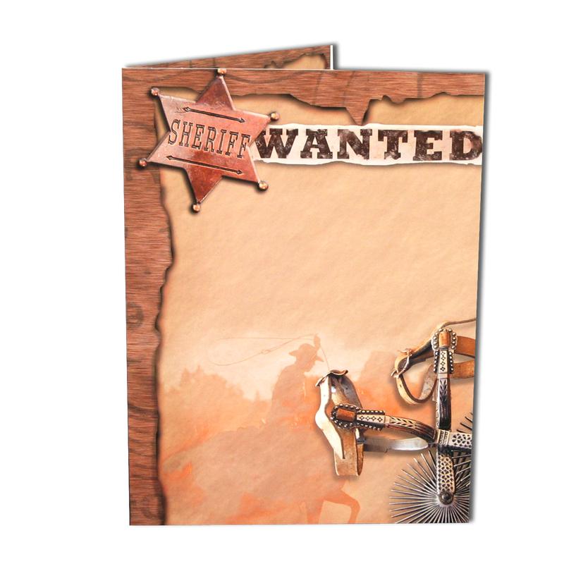 Western themed Wanted Folder frames