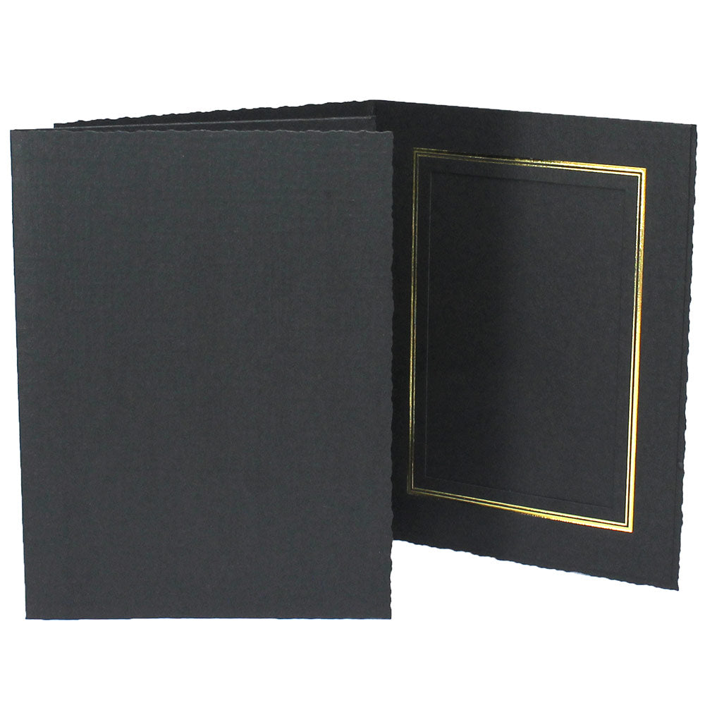 Black Enviro Folders frames with gold trim